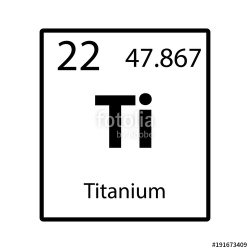 500x500 Titanium Periodic Table Element Icon On White Background Vector