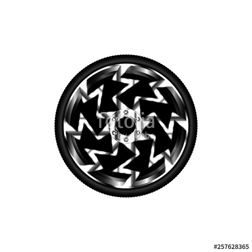500x500 Wheel Icon Chrome Titanium Wheels Stock Image And Royalty Free