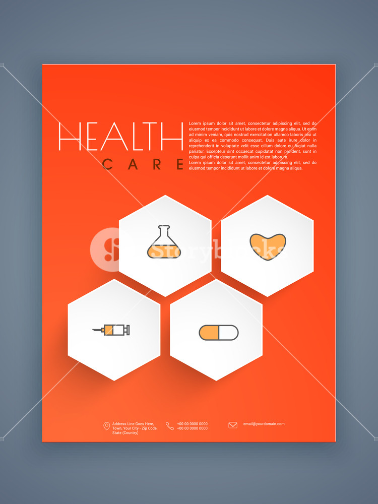 750x1000 Creative Health Care Flyer, Template Or Brochure Presentation