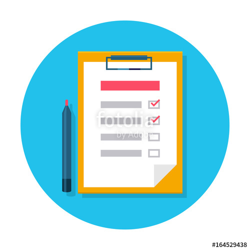 500x500 Checklist Flat Icon Check List On The Clipboard And Pen Flat