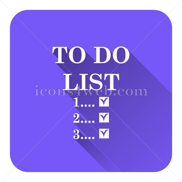 600x600 To Do List Flat Icon With Long Shadow Vector