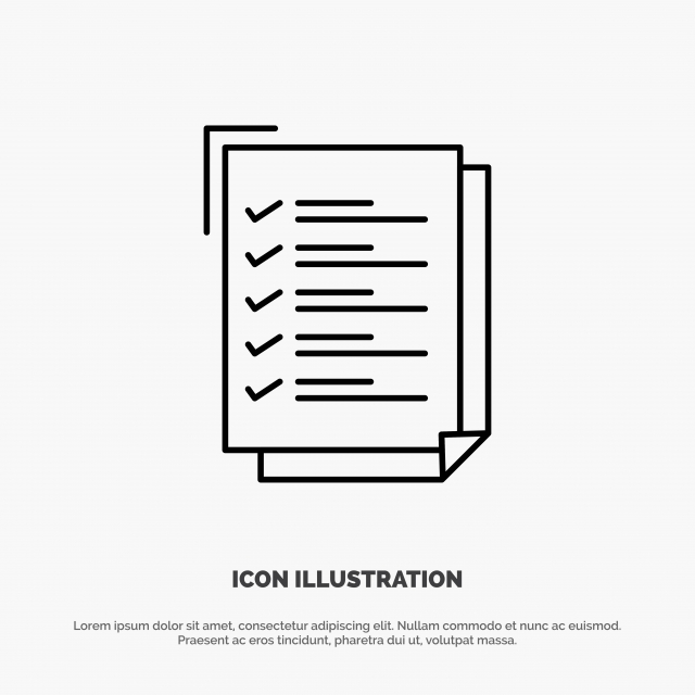 640x640 Checklist To Do List Work Task Notepad Line Icon Vector, Agreement