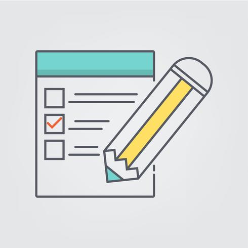 490x490 Line Art Pencil Checking To Do List Web Icons Ilustration Vector