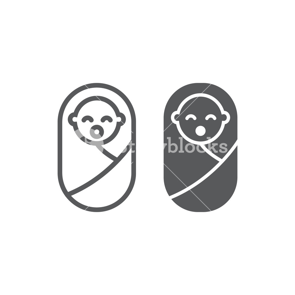 New Born Baby Line And Glyph Icon, Child And Newborn, Toddler Sign 1000x1000 New Born Baby Line And Glyph Icon, Child And Newborn, Toddler Sign
