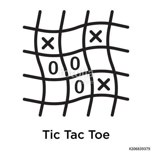 500x500 Tic Tac Toe Icon Vector Sign And Symbol Isolated On White
