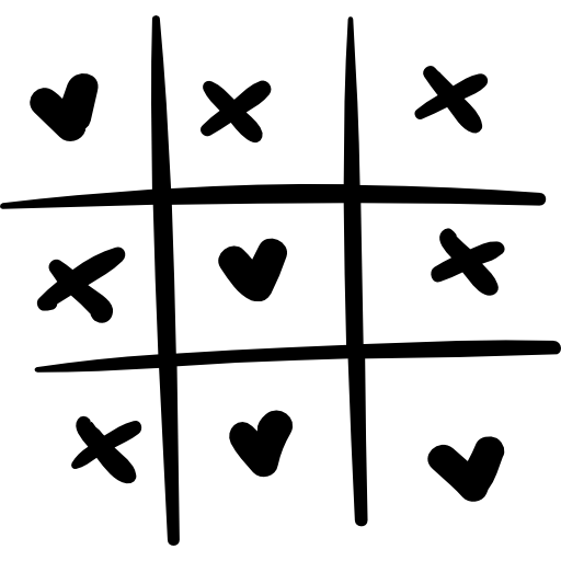 512x512 Tic Tac Toe With Hearts Icons Free Download