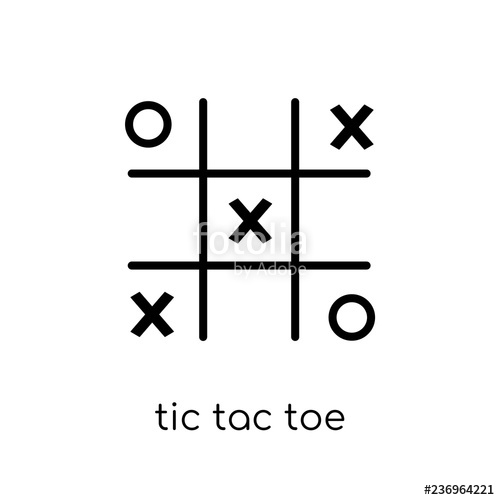 500x500 Tic Tac Toe Icon Trendy Modern Flat Linear Vector Tic Tac Toe