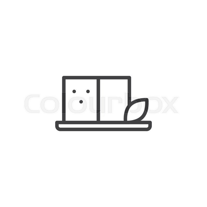 800x800 Tofu Cheese Outline Icon Linear Style Stock Vector Colourbox