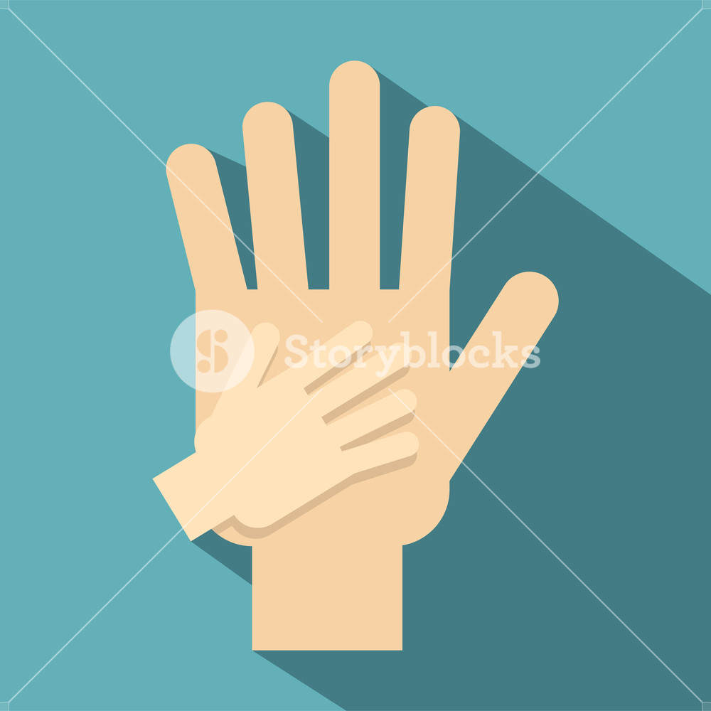 1000x1000 Parent And Child Hands Together Icon Flat Illustration Of Parent