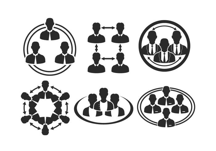 700x490 Working Together Icon Vector Set