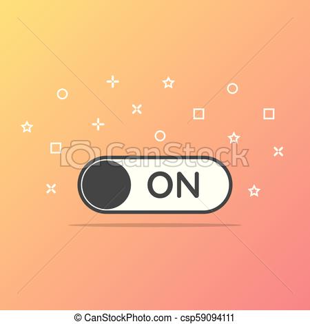450x470 Switch On Toggle Icon In Flat Style Vector Illustration