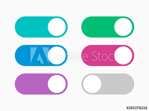 500x371 Vector Toggle Icon Set On And Off Button Switch