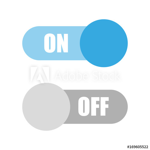 500x500 Flat Icon On And Off Toggle Switch Button Vector Format