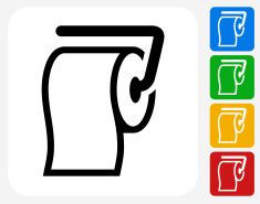 235x185 Roll Of Toilet Paper Icon Flat Graphic Design Vector Art