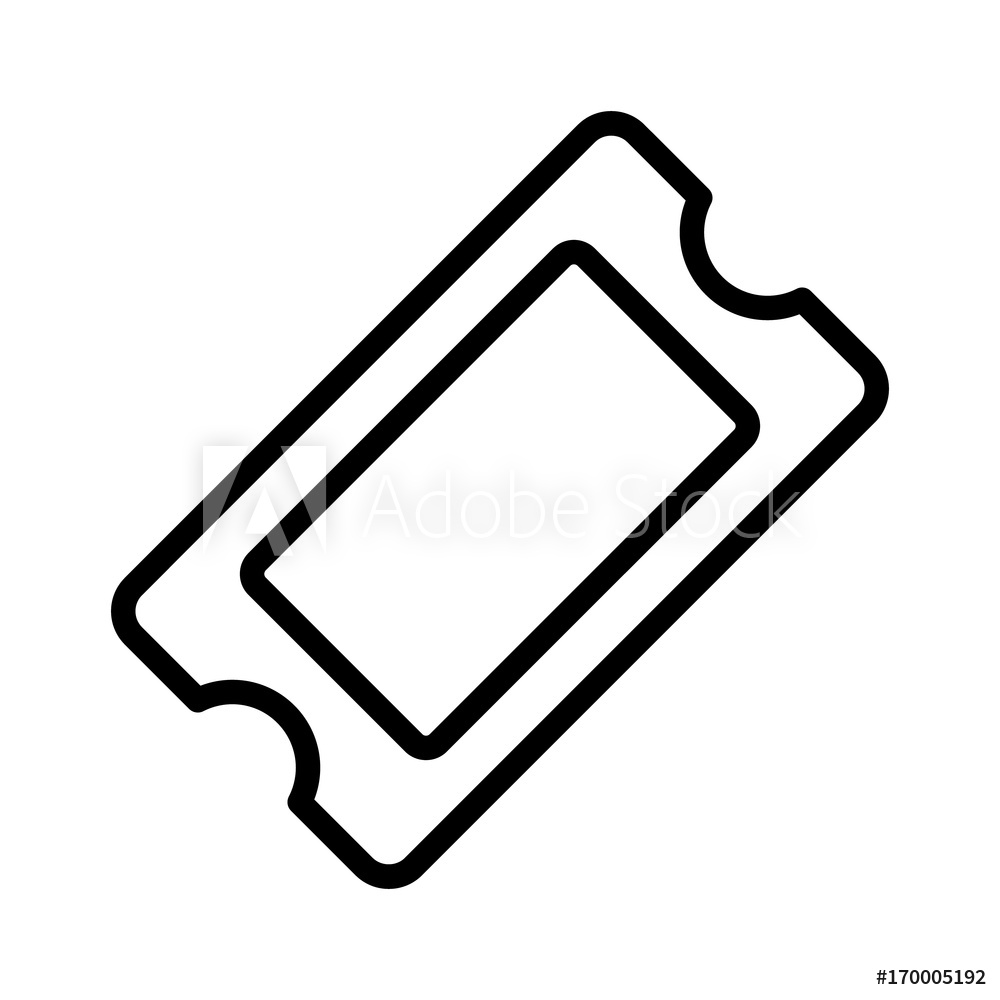 1000x1000 Fotografie, Obraz Movie Ticket Admission Stub Or Raffle Token Line