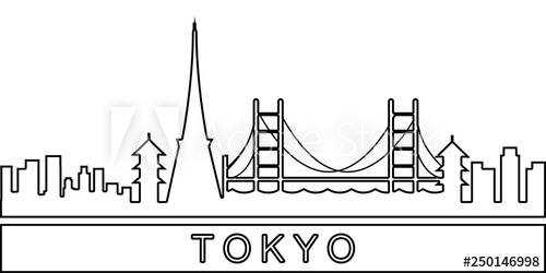 500x250 Tokyo Detailed Skyline Icon Element Of Cities For Mobile Concept