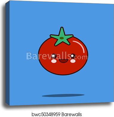 382x390 Cute Vegetable Cartoon Character Tomato Icon Kawaii Smiling Face