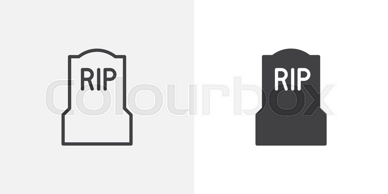 800x400 Tomb, Headstone Icon Line And Glyph Stock Vector Colourbox