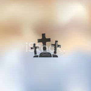 300x300 Tombstone Icon On Blurred Background Premium Clipart