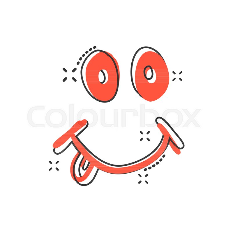800x800 Vector Cartoon Smile With Tongue Icon Stock Vector Colourbox