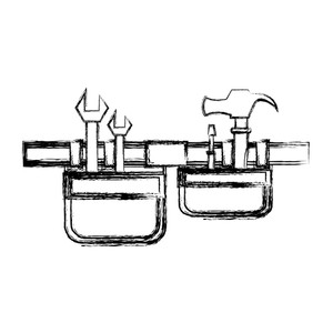 300x300 Tool Belt And Tools Icon Over White Background Vector Illustration