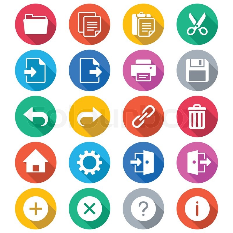 800x800 Application Toolbar Flat Color Icons Stock Vector Colourbox