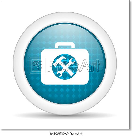 561x581 Free Art Print Of Toolkit Icon Blue Web Glossy Icon Freeart