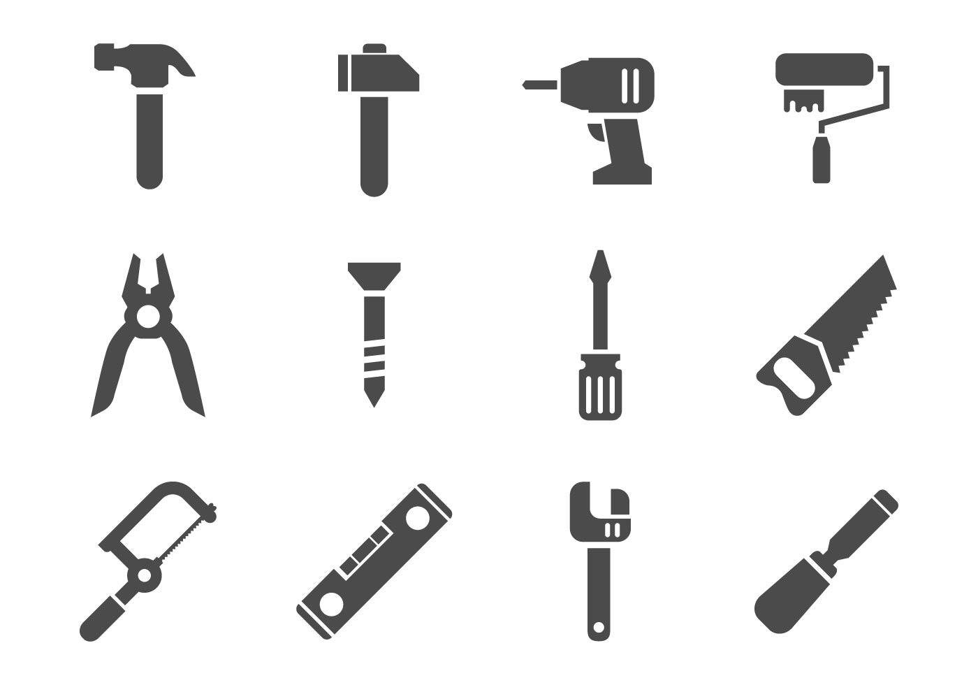 1400x980 Work Tools Icons Vector