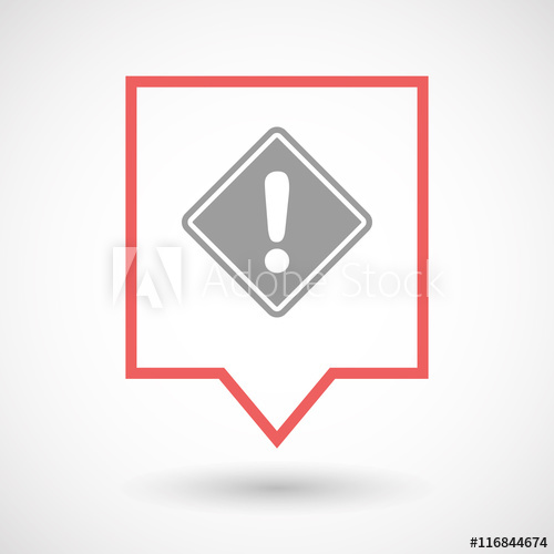 500x500 Isolated Line Art Tooltip Icon With A Warning Road Sign