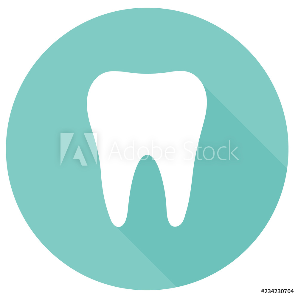 1000x1000 Fotografie, Obraz Tooth Icon Dentist Flat Vector Signsymbol