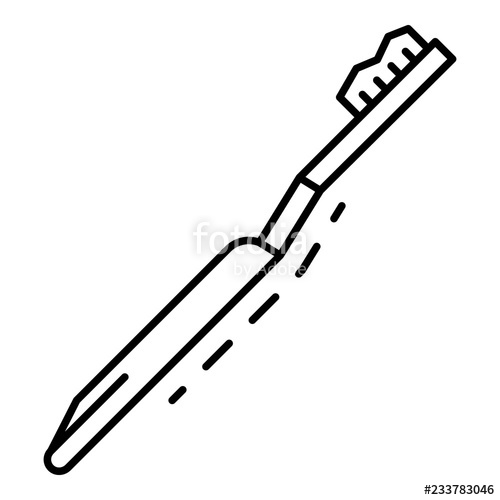 500x500 Kid Toothbrush Icon Outline Kid Toothbrush Vector Icon For Web