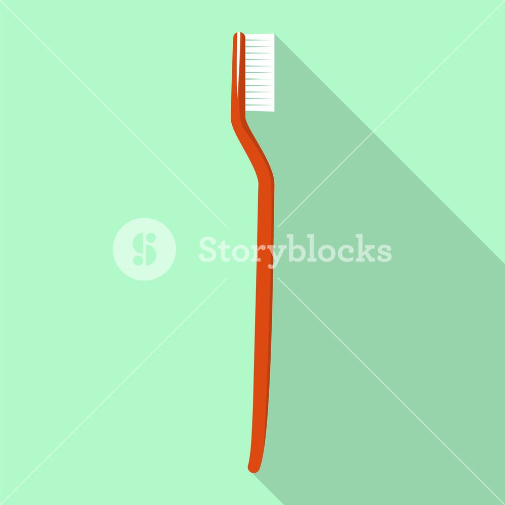 1000x1000 Red Toothbrush Icon Flat Illustration Of Red Toothbrush Vector