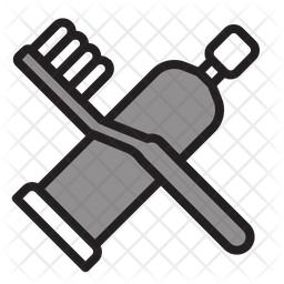 256x256 Toothbrush Icon Of Colored Outline Style