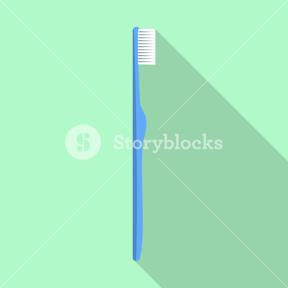 1000x1000 Blue Kid Toothbrush Icon Flat Illustration Of Blue Kid Toothbrush