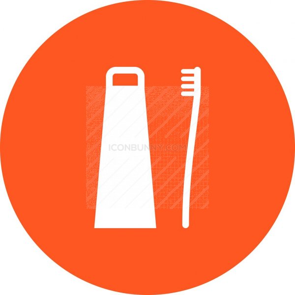 600x600 Toothbrush And Toothpaste Flat Round Icon