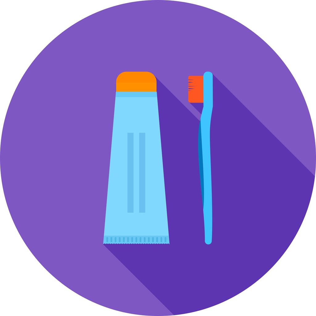 1024x1024 Toothbrush And Toothpaste Flat Shadowed Icon