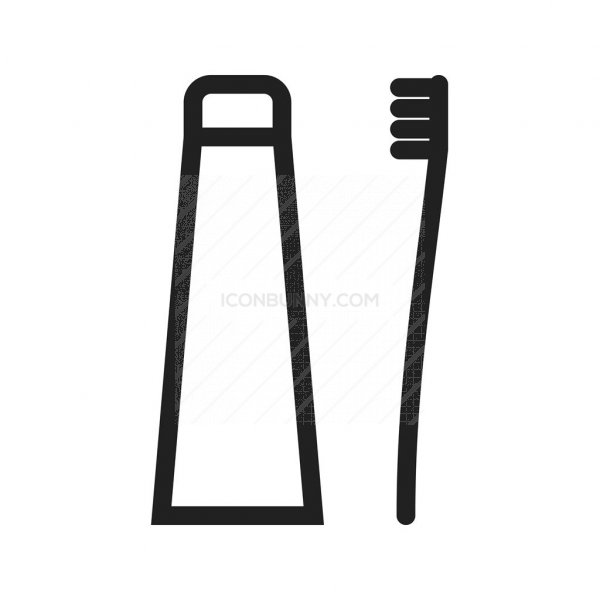 600x600 Toothbrush And Toothpaste Line Icon