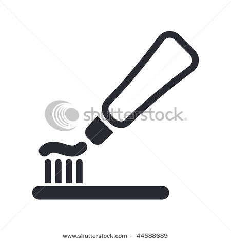 450x470 Black Icon Depicting A Toothbrush With Toothpaste Tube