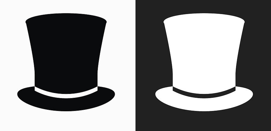 900x438 Top Hat Icon On Black And White Vector Backgrounds