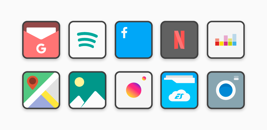 1024x500 Flat Squircle Icon Pack