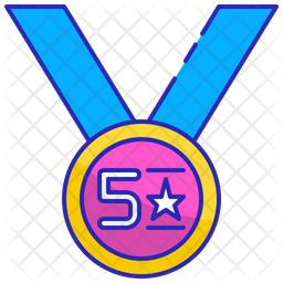 256x256 Top Rated Icon Of Colored Outline Style