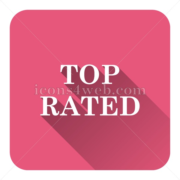 600x600 Top Rated Flat Icon With Long Shadow Vector
