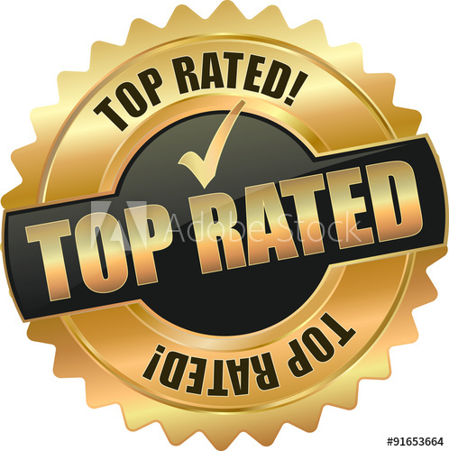 498x500 Golden Shiny Vintage Top Rated Vector Icon Seal Sign