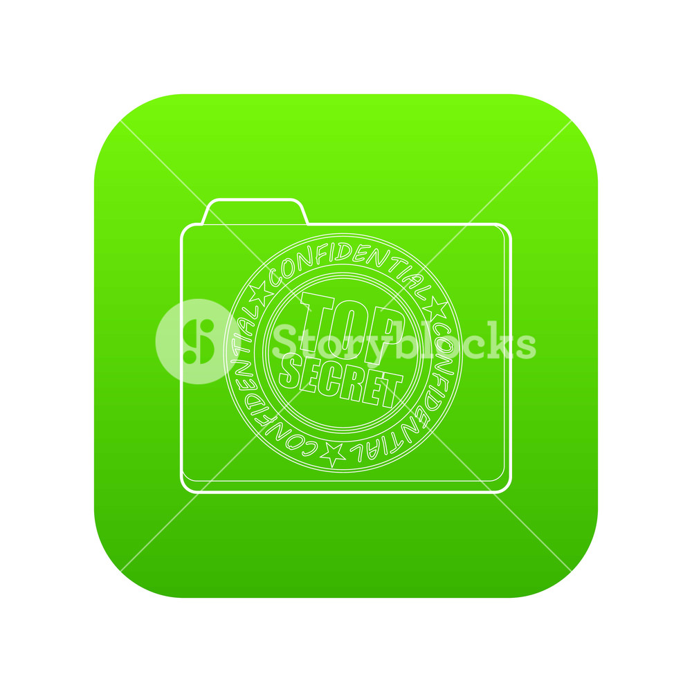 1000x1000 Top Secret Icon Green Vector Isolated On White Background Royalty