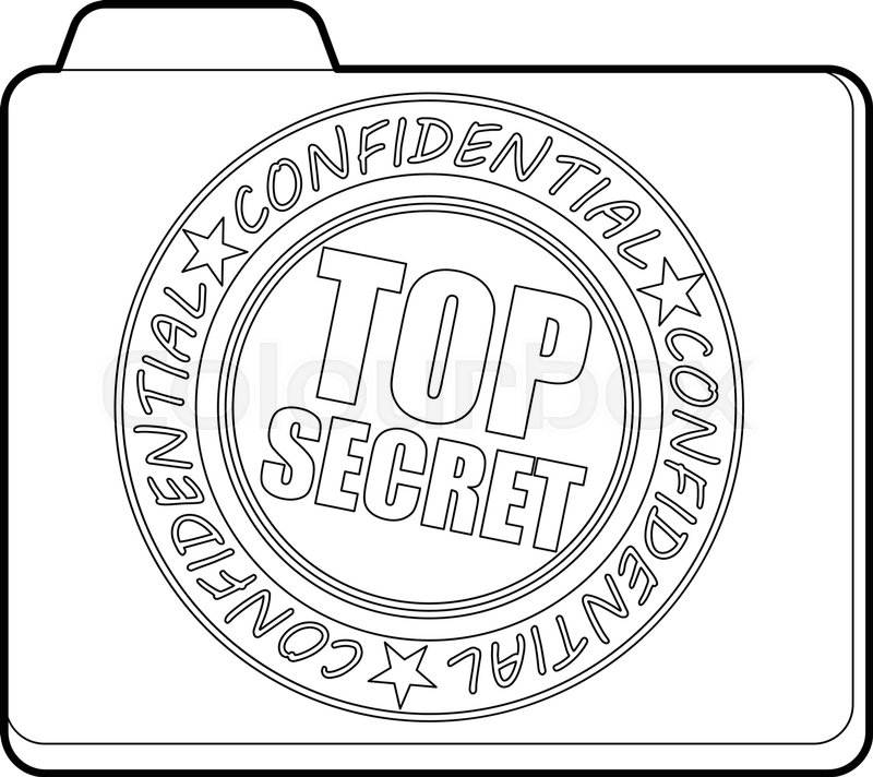 800x712 Top Secret Icon Outline Illustration Stock Vector Colourbox