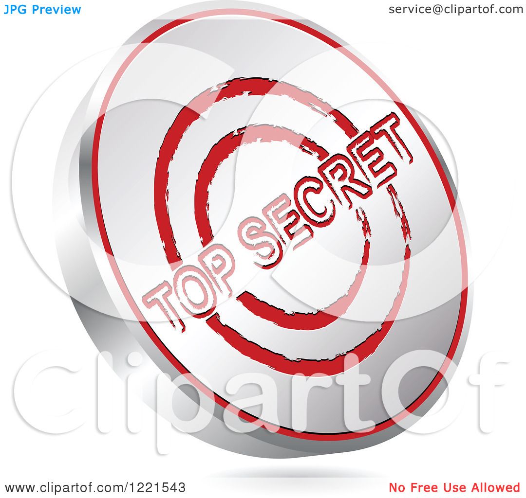 1080x1024 Clipart Of A Floating Silver And Red Top Secret Icon