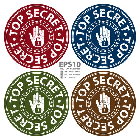 450x450 Colorful Grungy Style Top Secret Icon, Label Or Sticker Isolated