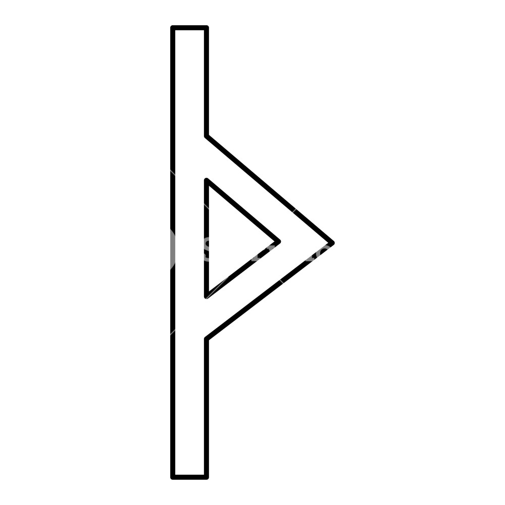 1000x1000 Thurisaz Rune Tpurizas Tor Thorn Icon Black Color Vector
