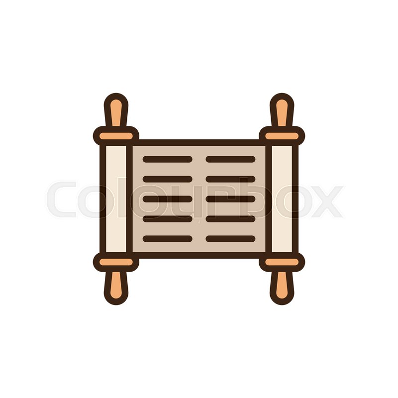 800x800 Torah Scroll Filled Outline Icon, Line Stock Vector Colourbox