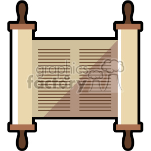300x300 Jewish Torah Scroll Flat Vector Art Icon No Background Clipart
